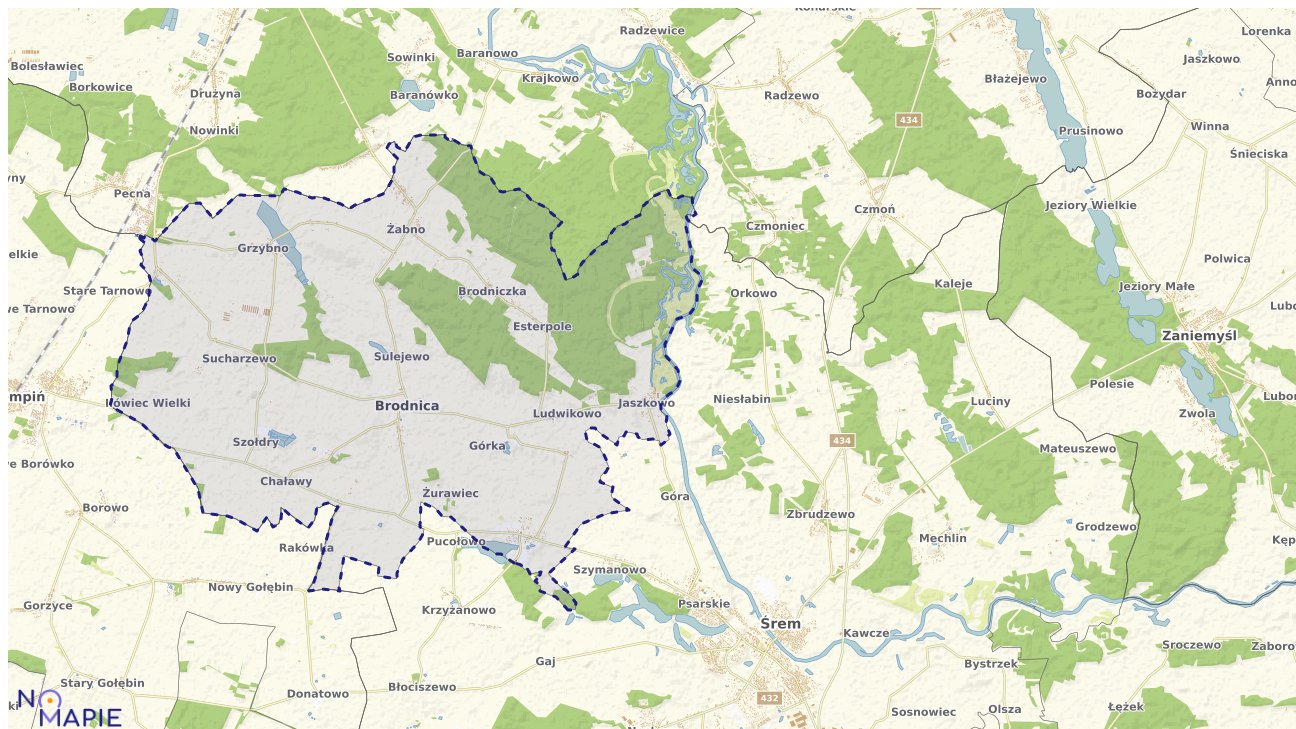 Mapa obszarów ochrony przyrody Brodnicy
